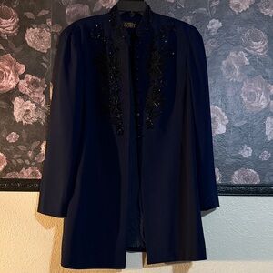 Liz Claiborne Night Navy Beaded Jacket